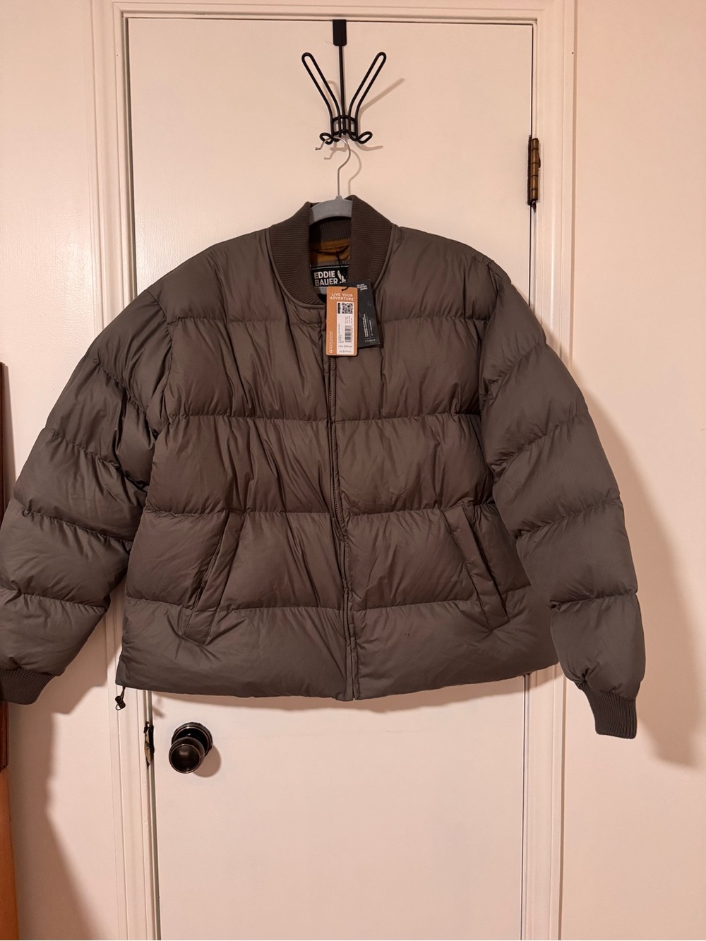 Eddie Bauer Men's Quilted Puffer Jacket - khaki